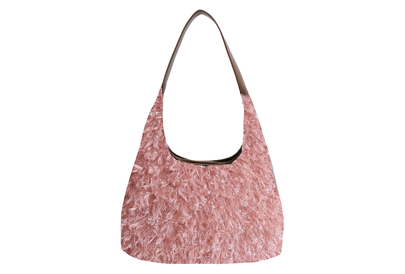 400mg*155cm 亮丝羽飞绒卷毛颗粒布料适用于包包/帽子