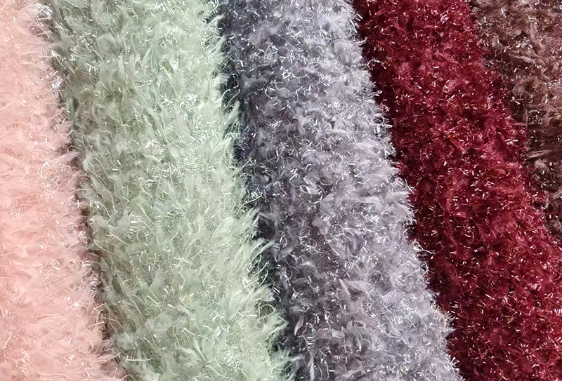 400mg*155cm 亮丝羽飞绒卷毛颗粒布料适用于包包/帽子