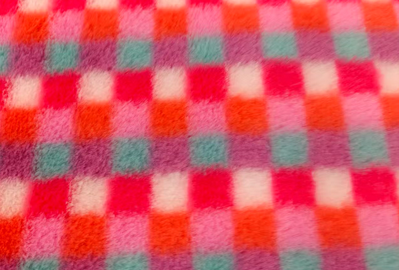 500mg 160cm 彩格子兔毛印花毛绒布料 500mg 160cm 彩格子兔毛印花毛绒布料