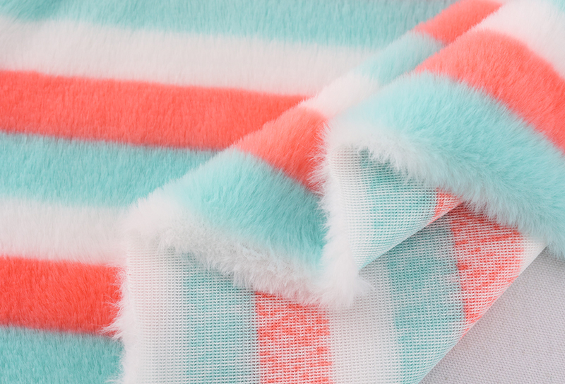 500mg 160cm 彩色条纹兔毛印花毛绒布料 500mg 160cm 彩色条纹兔毛印花毛绒布料